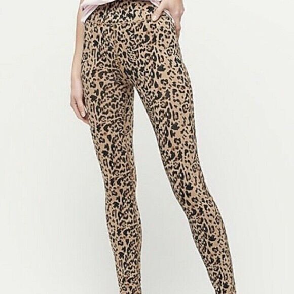 JCREW Weekend 7/8 high-rise leggings in leopard pants Womens Size XS - Picture 1 of 7